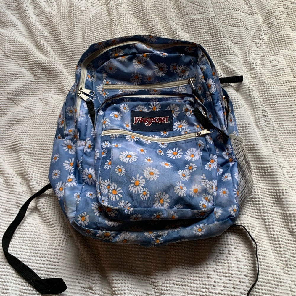 Jansport Blue Floral Backpack Durable Design